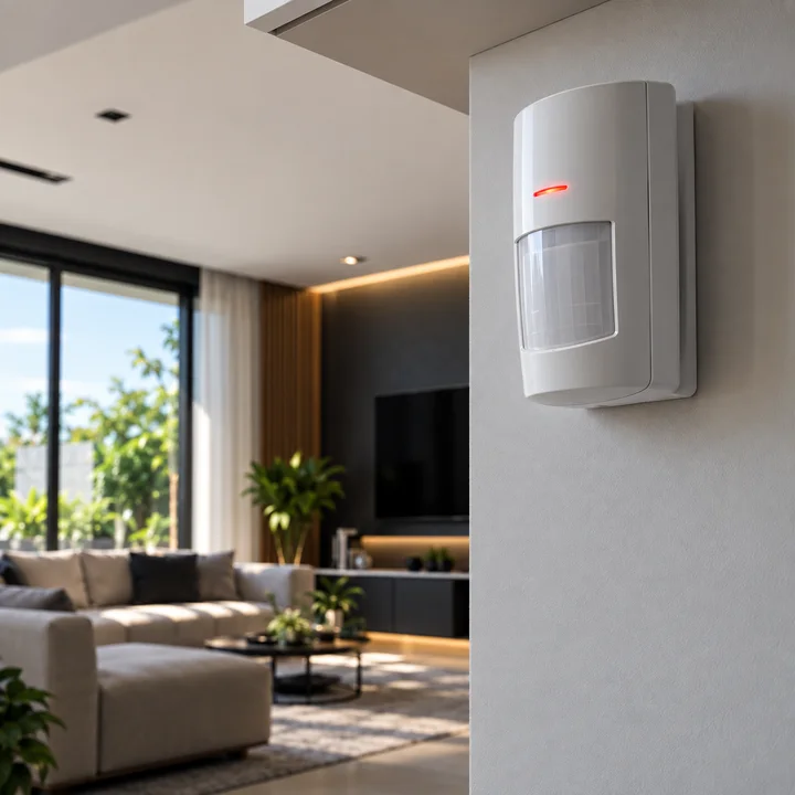 Sensor de presença instalado em uma residência
